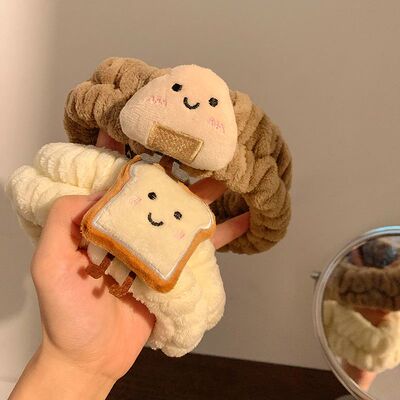 Spa Headband Wristband for Washing Face Fleece Skincare Toas