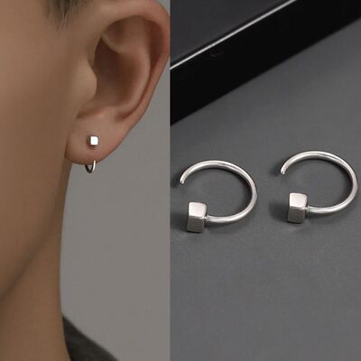 Vintage Minimalist Square Stud Earrings for Teens Ear Pierci