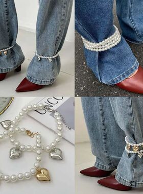2026 New ndy Multi-Layer Imitation Pearl Jeans Anklet for Wo