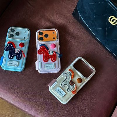 Fun Cute Stereoscopic Embroidered Horse Colored Beads Artifi