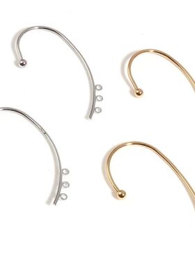 2 PCs Matel  Ear Cuff Clip On Stud Wrap Earrings Gold Color
