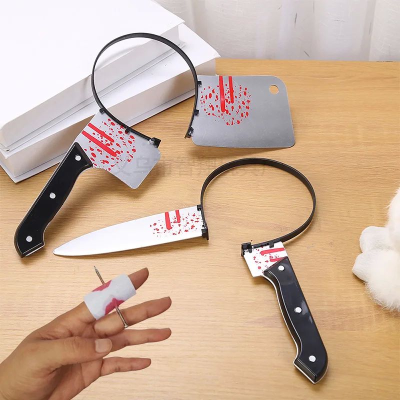 2025 New Pattern Halloween Sharp Knives Axes Plastic Headban