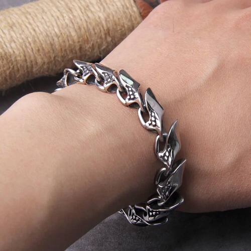 Viking Ouroboros vintage punk bracelet for men stainless ste