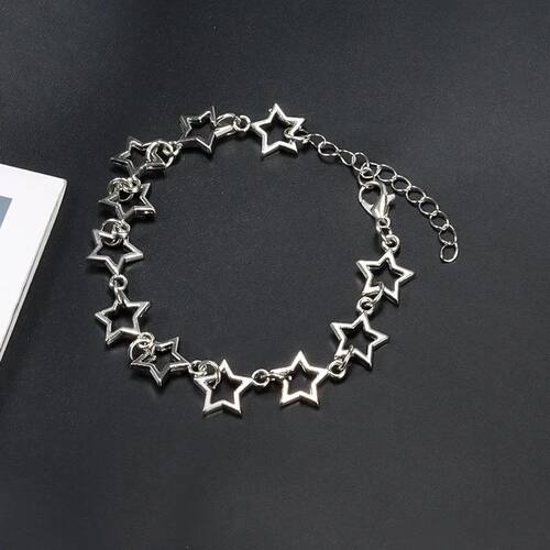 Y2K Punk Five Pointed Stars Charm Bracelet for Women Men Vin