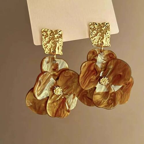 Vintage Acrylic Flower Petal Pendant Earrings For Women Exqu