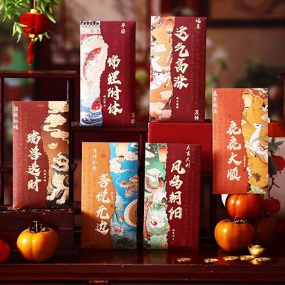 6Pcs Lucky Red Envelopes Gold Foil Design Chinese Style New