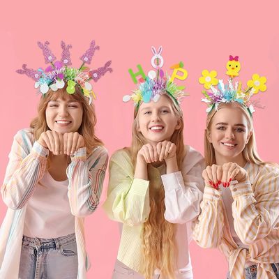 2025 Easter Party Hair Decorations Rabbit Ear Headband Carto