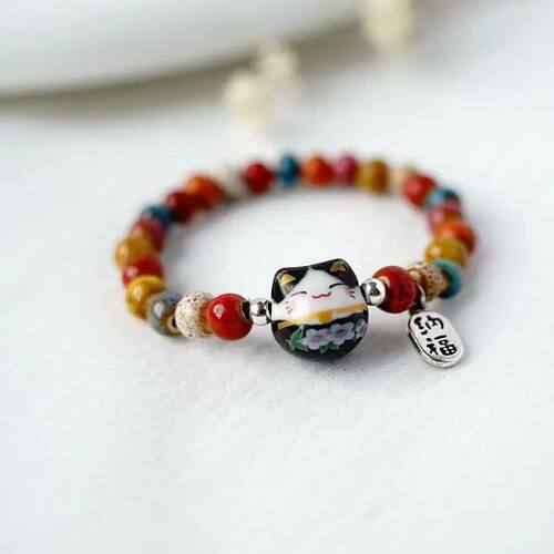 b03 Cat Bracelet For Girls Colorful Beaded Bracelets Harajuk