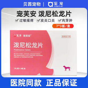 宠芙安泼尼松龙片犬狗猫抗过敏猫口炎口腔溃疡皮肤病皮炎止痒