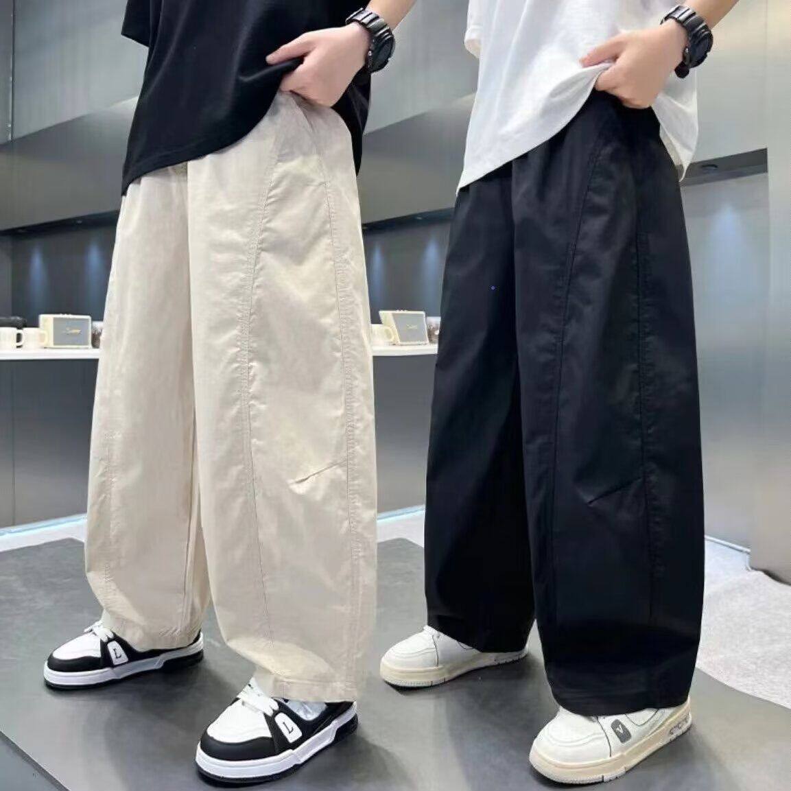 设计感百搭儿童宝宝马裤婴儿宽松女童男童拼接休闲裤裤子秋装