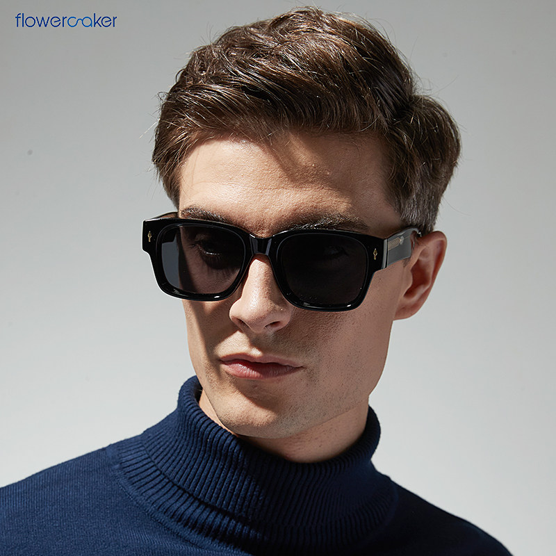 欧美手制大框明星款复古黑框大脸墨镜男女防紫外线太阳镜驾驶镜潮