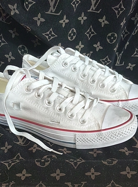 白色低帮38码做旧破洞帆布鞋大码情侣鞋脏脏鞋断码处理现货秒发