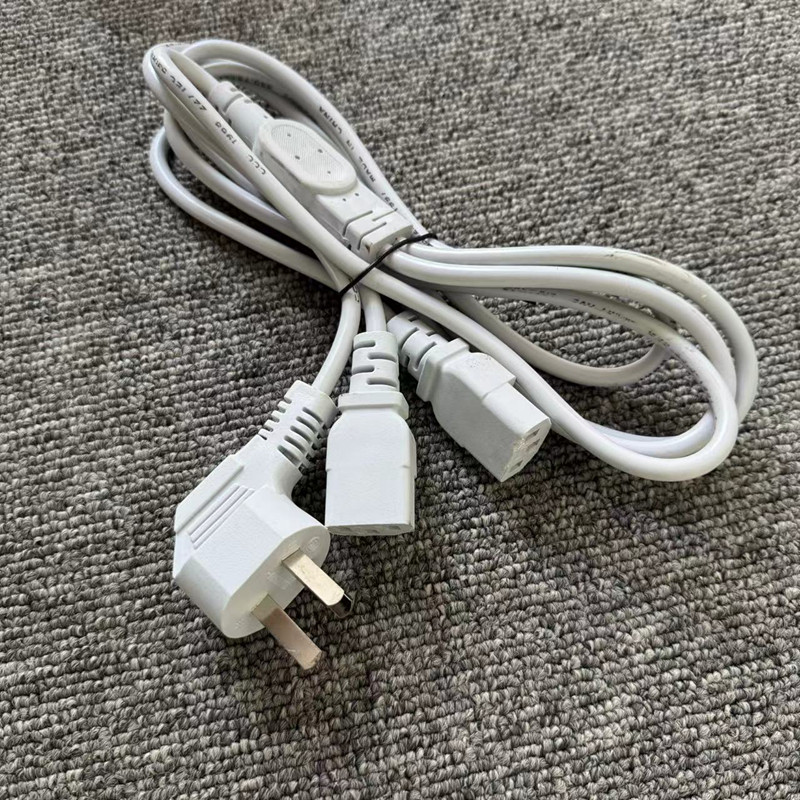 一分二全铜电源线一拖二品字
