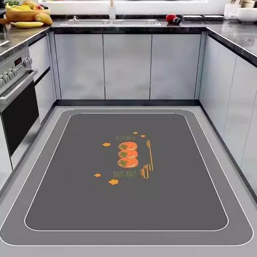 加厚硅藻泥厨房地垫可擦免洗