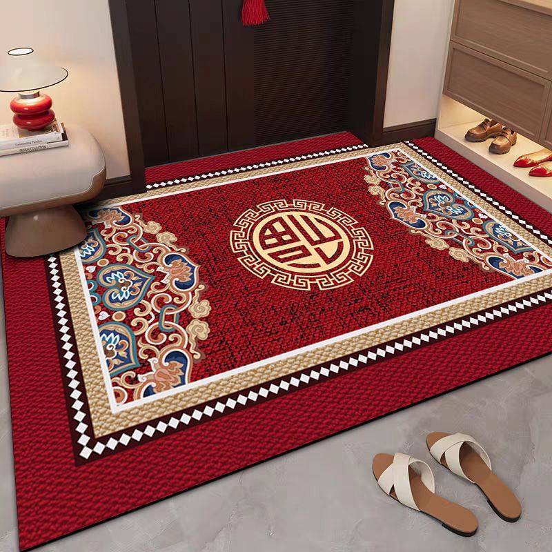 红色喜庆硅藻泥进门地垫入户门防滑耐脏门垫家用玄关门口地毯地垫,居家布艺,入户地垫,淘宝优惠券,粉丝福利购,淘宝优惠卷
