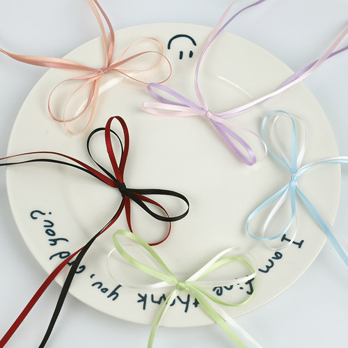 0.3cm丝带极细加密涤纶带蝴蝶结装饰花束包装绸缎带3mm细丝带绑发