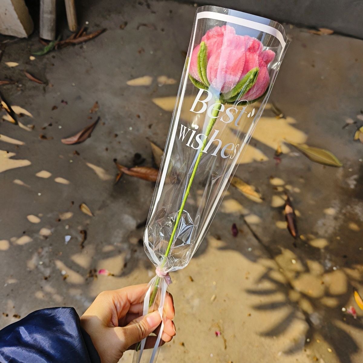 单支教师节花束袋包装袋包装纸透明花袋鲜花花店包花材料三角袋