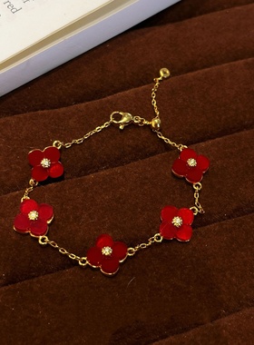 【Valkyvia/悠悠奢品】法式复古五花手链花朵气质轻奢