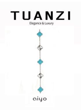 【TUANZI的首饰】蓝色轻奢百搭气质银色镭射手链