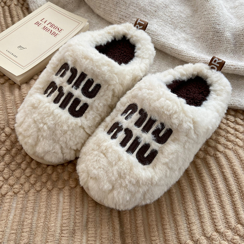 2025新款棉拖鞋平底毛毛拖鞋女外穿秋冬网红时尚加绒包头半拖鞋