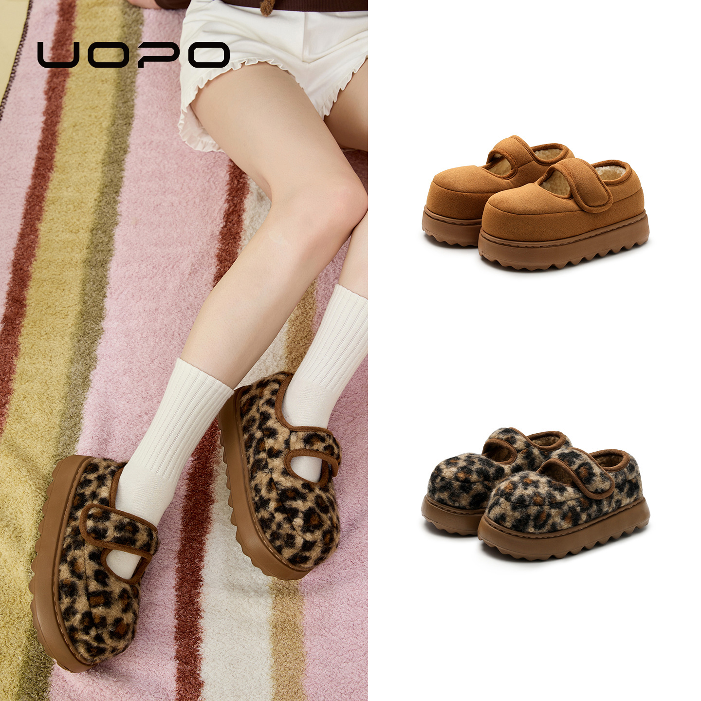 高级感魔术贴棉拖鞋女式冬天室内居家可外穿保暖加绒全包棉拖鞋