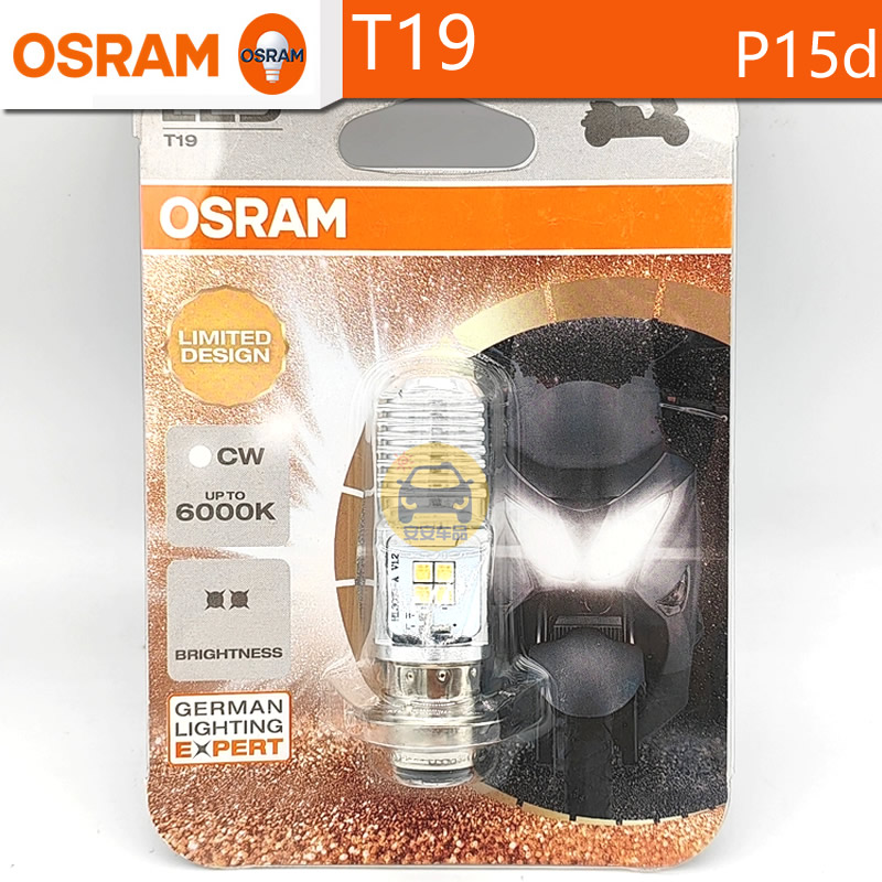 OSRAM欧司朗LED摩托车灯T19白光大灯7735CW远近光M5P15d-25-1灯泡