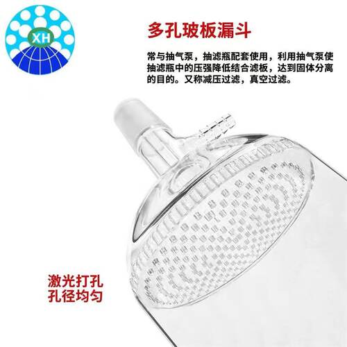 玻板抽滤漏斗多孔玻璃板过滤漏斗100ml250ml24口径加厚筒形抽滤漏