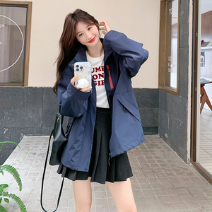 现货 韩版休闲冲锋衣连帽拼接外套2C139-9016-P150-K218图片