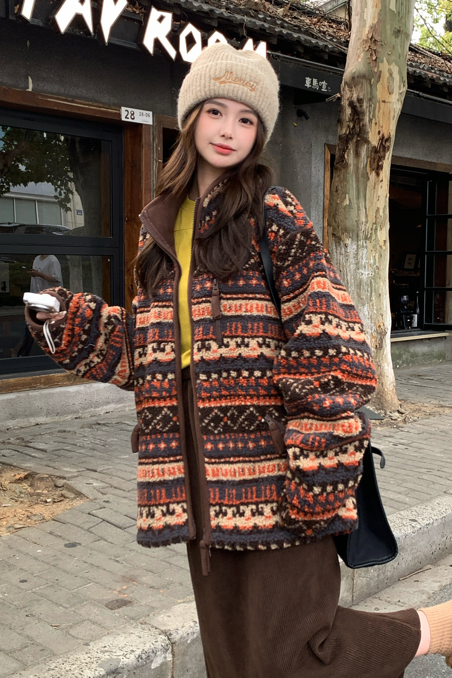 新品现货民族风加绒羊羔毛外套2C139-823-P175-K288,女装毛呢外套,2C139