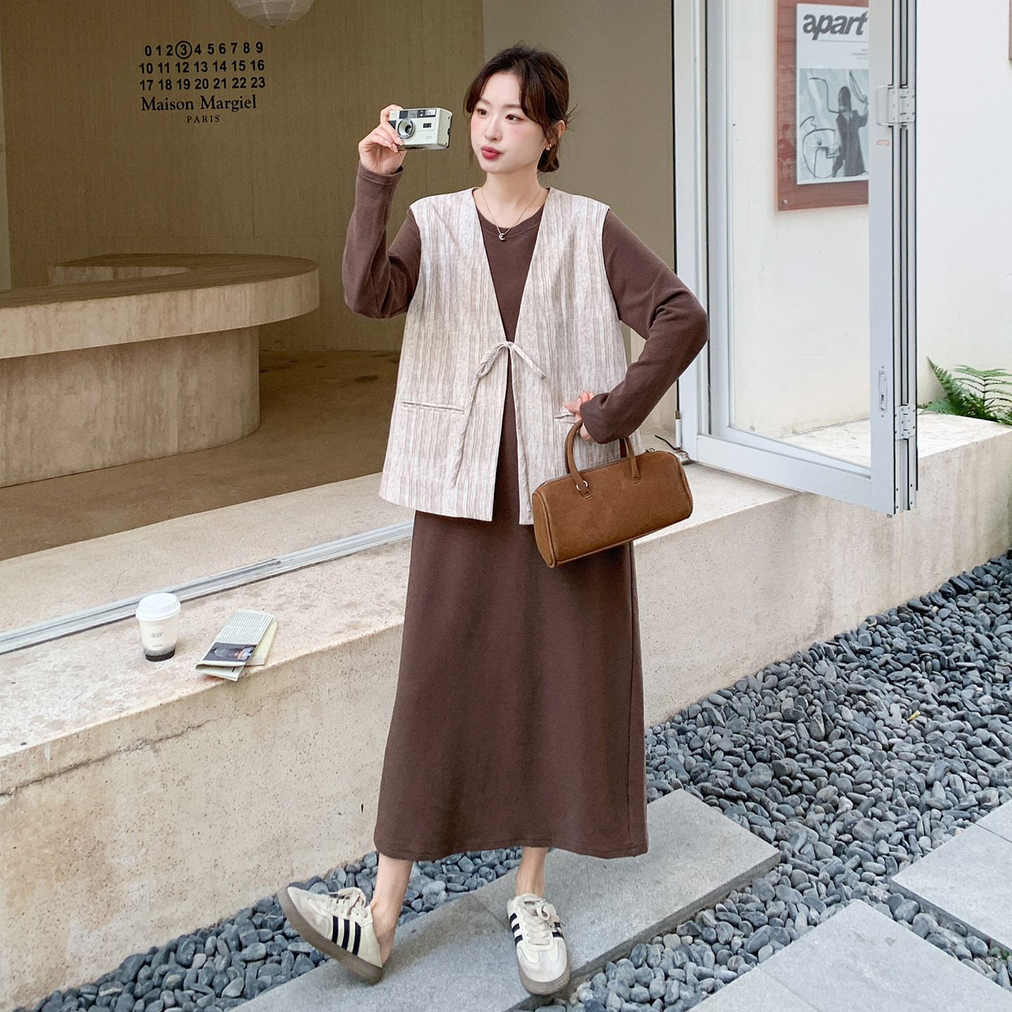 新品慵懒风绑绳马甲连衣裙套装2C139-918-P180-K288,女装套装/套裙,2C139