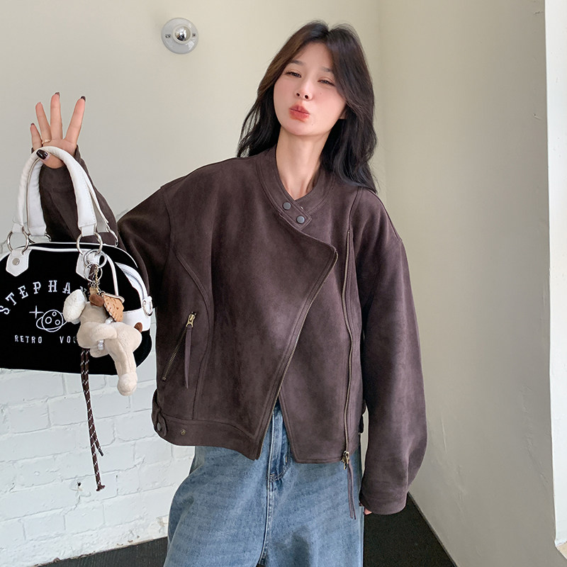 新品立领鹿皮绒短外套2C139-9067-P145-K218,女装短外套,2C139