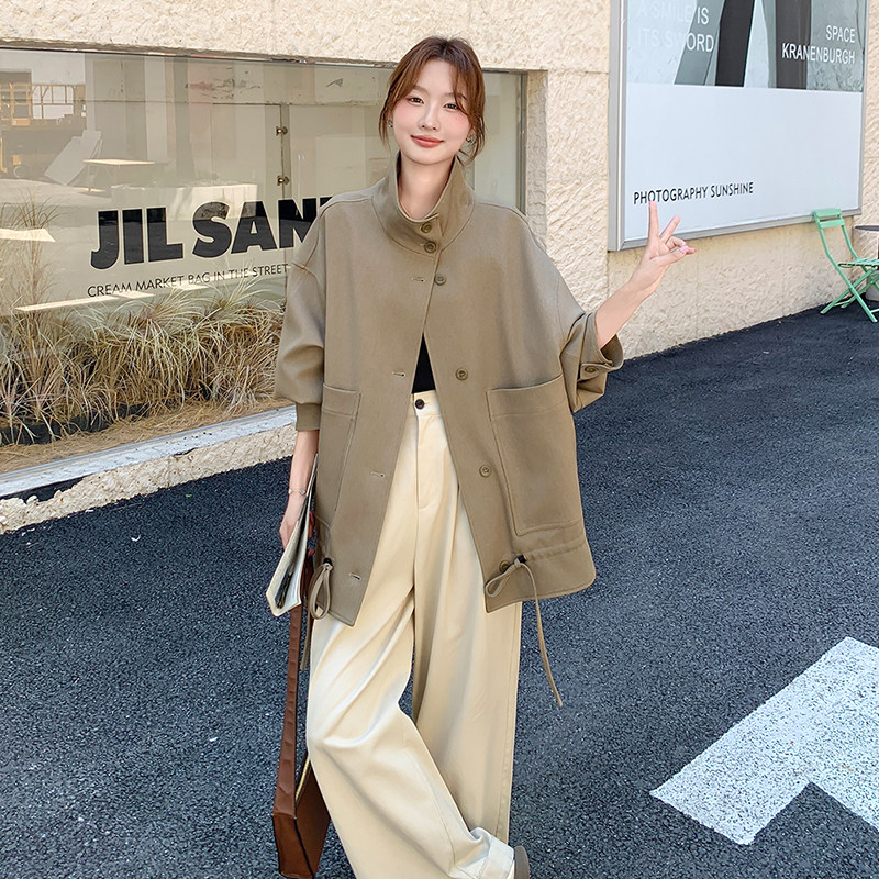 轻熟风卡其色超火短外套女2025秋季新款韩系宽松显瘦流行爆款夹克,女装短外套,2C139