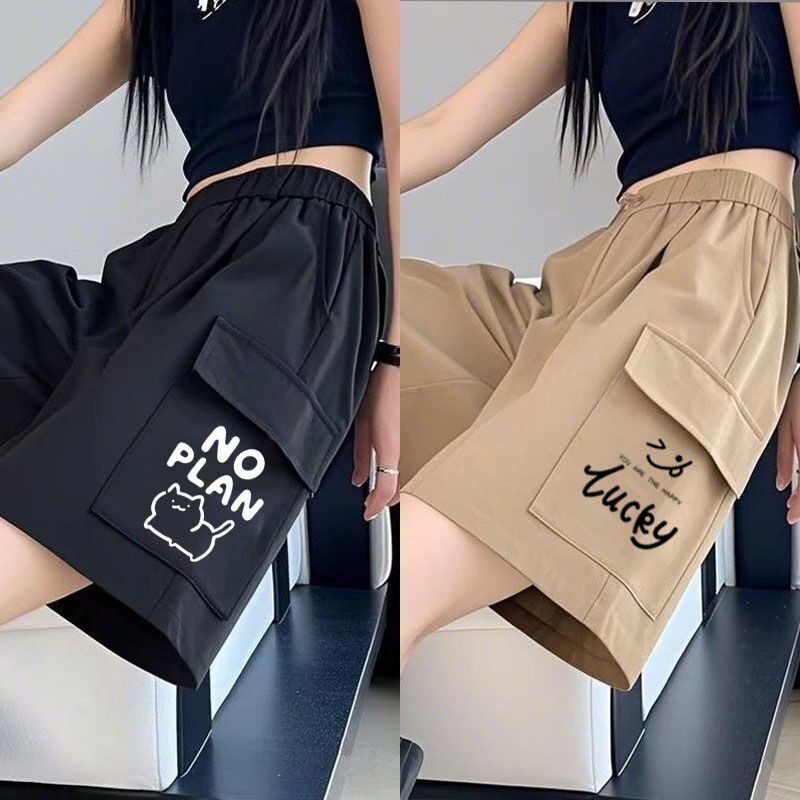 美式潮流工装短裤男女生夏天薄款外穿阔腿休闲宽松显瘦速干五分裤