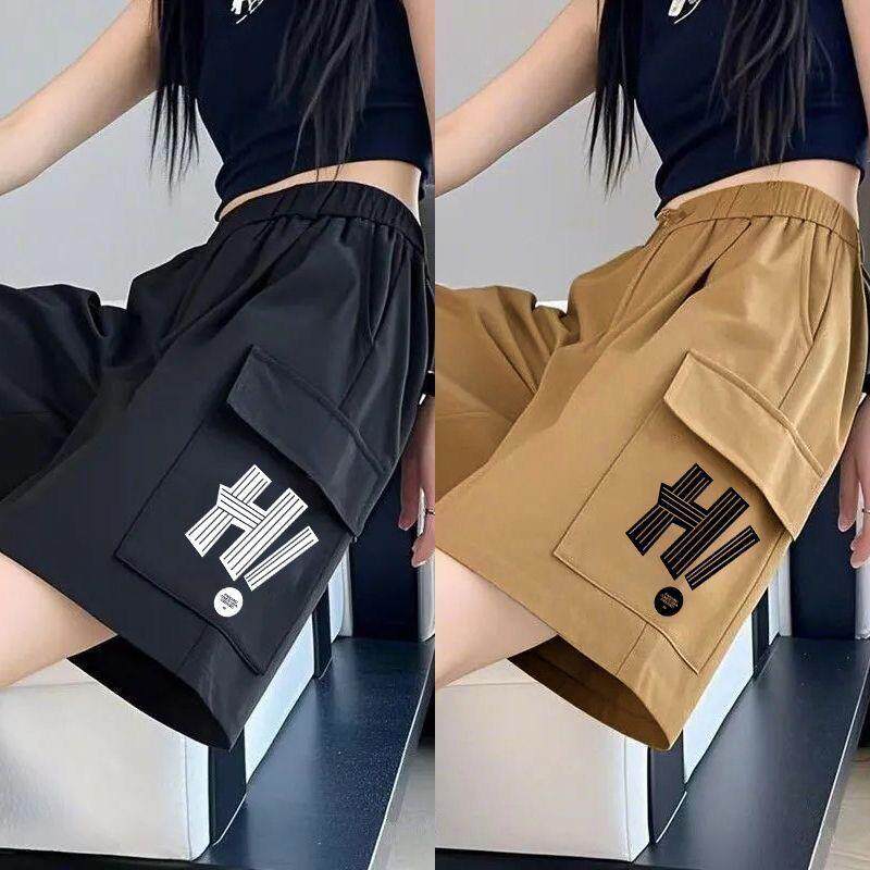 美式潮流工装短裤男女中性风夏天薄款潮流休闲运动外穿五分短裤女