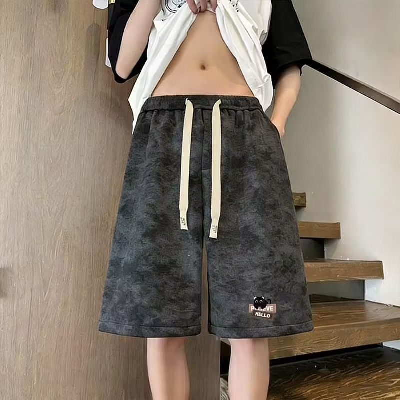 夏季薄款扎染短裤男女学生宽松新款脏脏五分休闲裤大码潮流大裤衩
