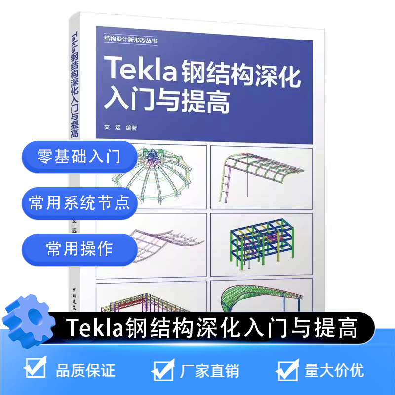 Tekla钢结构深化入门与提高 结构设计新形态丛书 9787112309276零基础框架建模简易门式刚架常用系统节点常用操作 软件教材小白