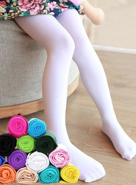 厂家春秋薄款芭蕾舞女童连裤袜80D天鹅绒儿童丝袜白色舞蹈袜