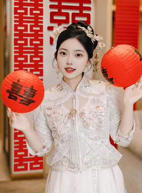 喜字灯笼结婚领证拍照道具红色喜事双囍中式婚礼纸灯笼婚房布置