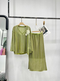 价格咨询.欧洲站原创设计师走秀款 裙526 重工高定制气质休闲套装