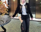 价格咨询.欧洲站原创设计师走秀款 重工高定气质套装 1114