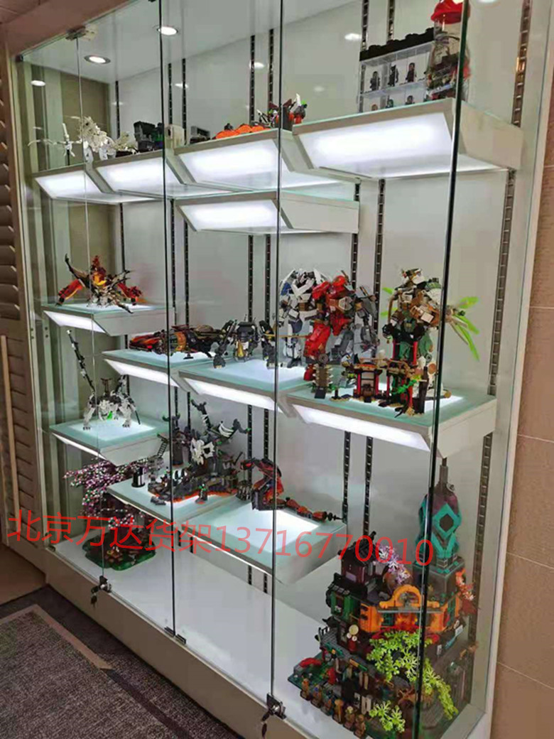 模型柜展示柜家用乐高高达发光玻璃防尘亚克力木质定做手办雕像柜
