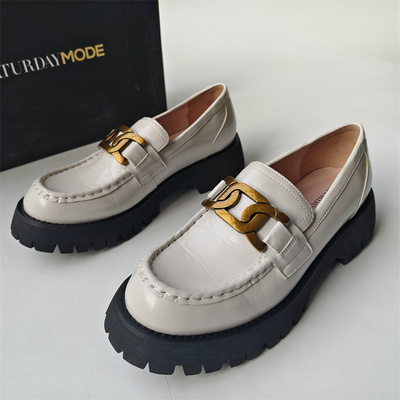 SATURDAYMODE品牌撤柜处理女鞋时尚厚底粗跟圆头乐福鞋百搭单鞋潮