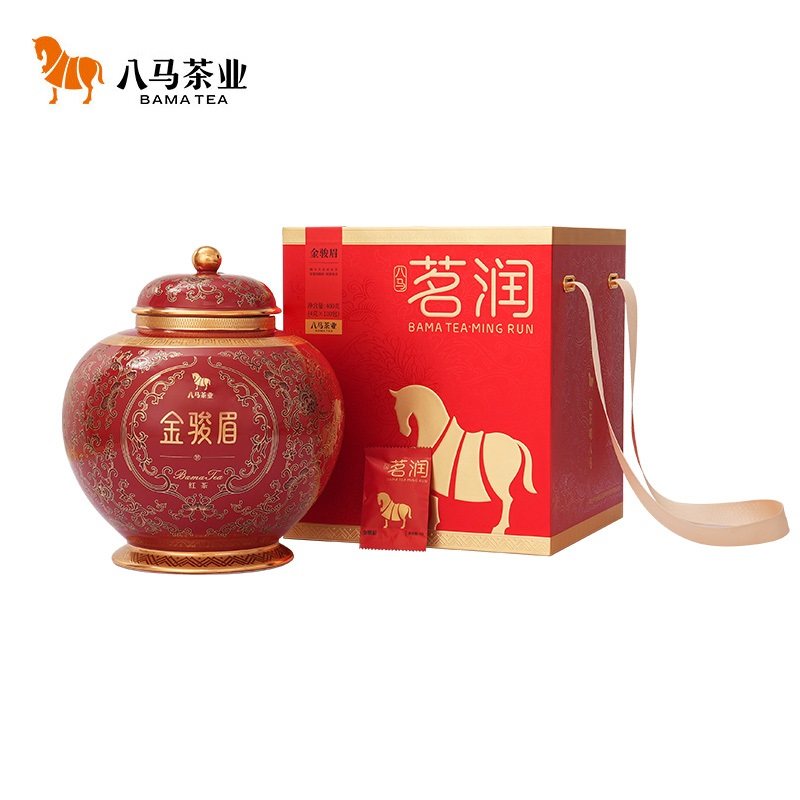 八马茶叶 茗润3800系列金骏眉 特级武夷桐木关红茶高端礼盒装400g