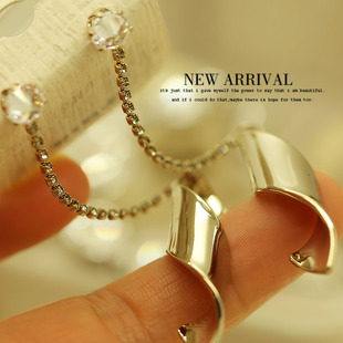 E19长流苏旋转金属合成水晶坠长流苏耳环耳钉小众新款礼物新品