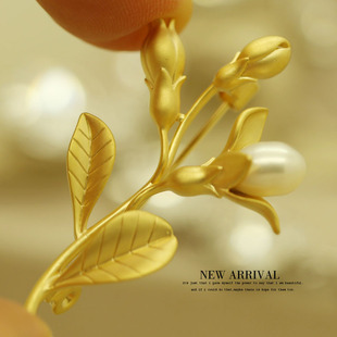 XZ21素雅亚光小叶子合成水晶韩版胸针女胸花女韩国饰品领夹别针丝