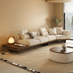 纳威侘寂风沙发异形转角客厅简约现代棉麻布艺迪兰沙发2024年新款