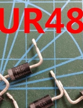 MUR480 MUR480ERLG MUR480E DO-201AD全新快整流直插二极管4A800V