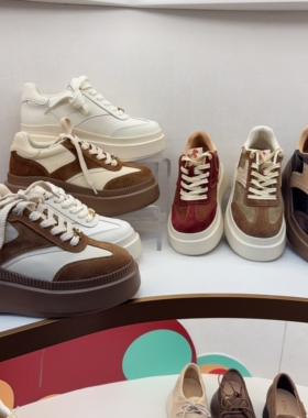 接吻猫2026春季新款厚底小白鞋子板鞋单鞋KA64214-51/K74214A-51