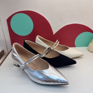 KISSCAT接吻猫玛丽珍鞋粗跟2026春商场新款时尚猫掌女K76122A-10