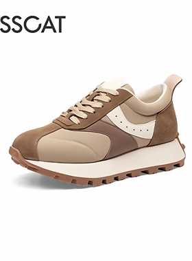 接吻猫2024春季40码厚底阿甘鞋增高面包德训轻便运动鞋KA53582-50